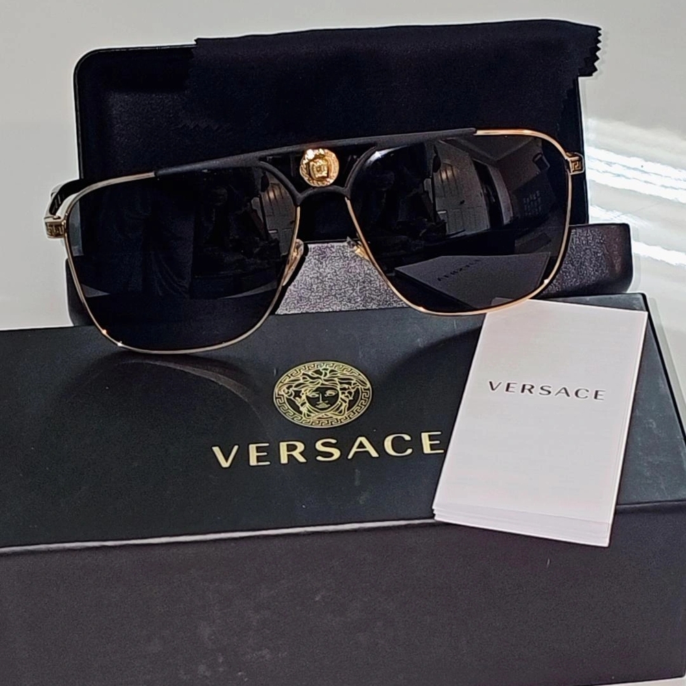 Versace Black and Gold Sunglasses